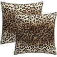 thumbnail image 1 of Brown Leopard Pillow Cover 18x18 Inches Cheetah Throw Pillows Set of 2 Soft Cotton Leopard Print Decorative Throw Pillow Covers for Home Couch Sofa Bedroom Livingroom, 1 of 6