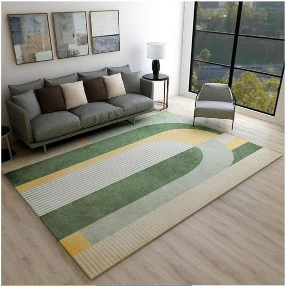 5x8ft Area Rugs Retro Modern Mid Century Entryway Mats, Abstract Geometric Irregular Stripes Laundry Room Rug Non Slip Throw Rugs for Front Door Bedroom Bedside
