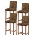 thumbnail image 1 of Brown Leopard Print Bar Stool Covers Set of 4, Classic Abstract Animal Patterned Stretch Washable Bar Chair Covers with Backs, Removable Pub Counter Height Chair Cover for Kitchen Dining Room Cafe, 1 of 7