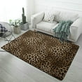 thumbnail image 1 of Brown Leopard Print Carpet Soft Comfy Rug for Home Living Room Bedroom Doormat Decor Area Rug Non-slip Mat 47"x 31.5", 1 of 6