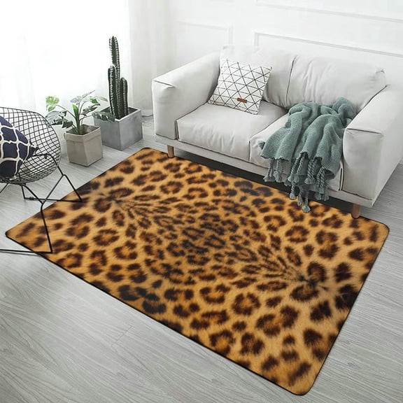Brown Leopard Print Carpet for Home Decoration Rugs for Bedroom Room Living Room Bathroom Entrance Door Non-slip Comfort Mat