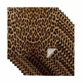 thumbnail image 1 of Brown Leopard Print Cloth Napkins, Classic Abstract Animal Patterned Washable and Reusable Dinner Napkins Set of 8, Table Napkin for Kitchen Party Birthday Wedding Hotel Housewarming 20"x20", 1 of 8
