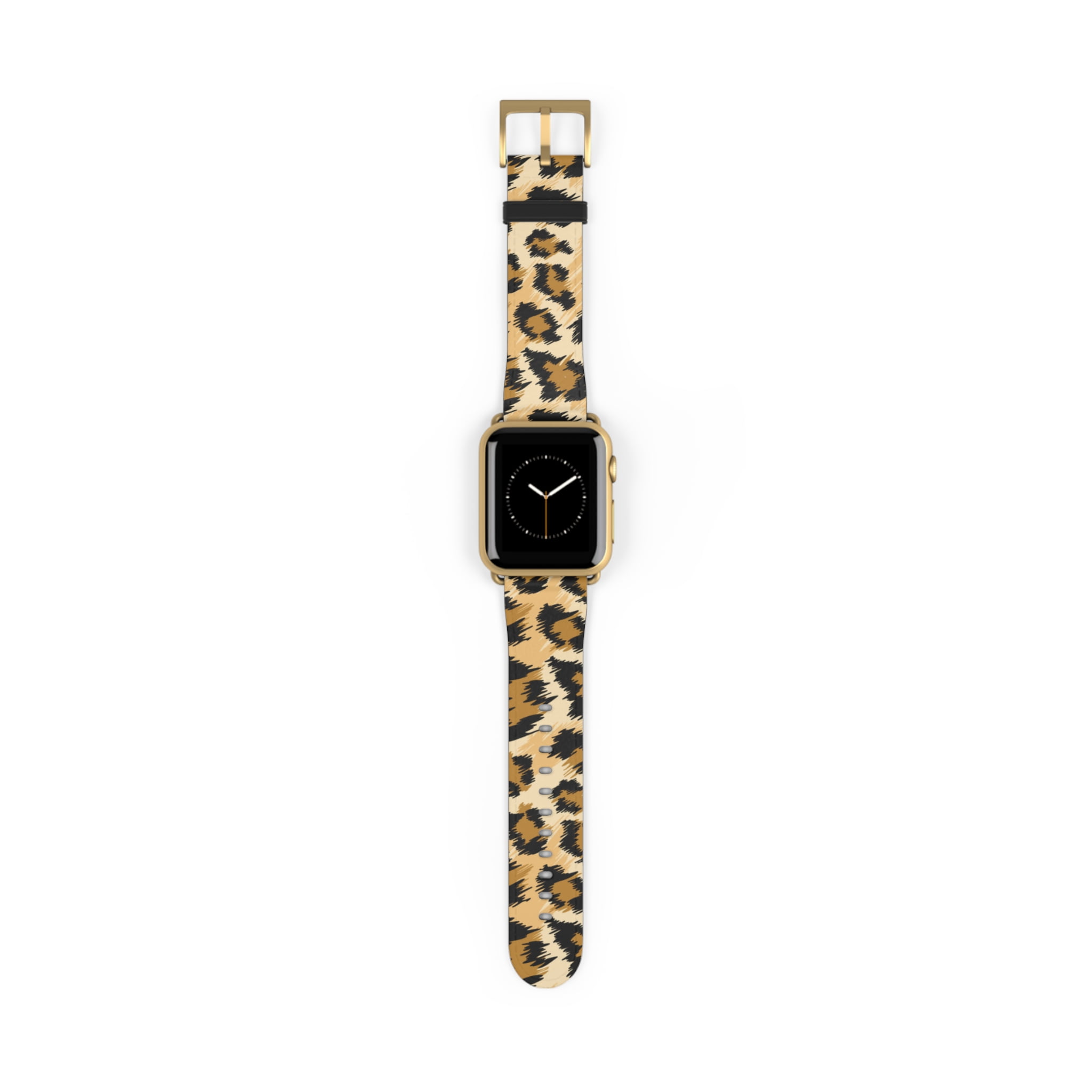 Leopard-Print Leather Watch Band in Brown and Cream large adapters Leopard Watch Band - Etsy main image 2