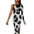 thumbnail image 1 of Brown Leopard Print Long Dress Female Animal Aesthetic Maxi Dress Spring Vintage Bodycon Dresses Side Split Custom Clothing, 1 of 2