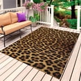 thumbnail image 1 of Brown Leopard Print Outdoor Rug for Patio/Deck/Porch, Non-Slip Large Area Rug 3 x 5 Ft, Classic Abstract Animal Patterned Indoor Outdoor Rugs Washable Area Rugs, Reversible Camping Rug Carpet Runner, 1 of 8