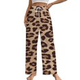 thumbnail image 1 of Brown Leopard Print Pajama Pants Comfortable Elastic Waist Pajamas Fashion Sleepwear Bottoms Plus Size Homewear, 1 of 6
