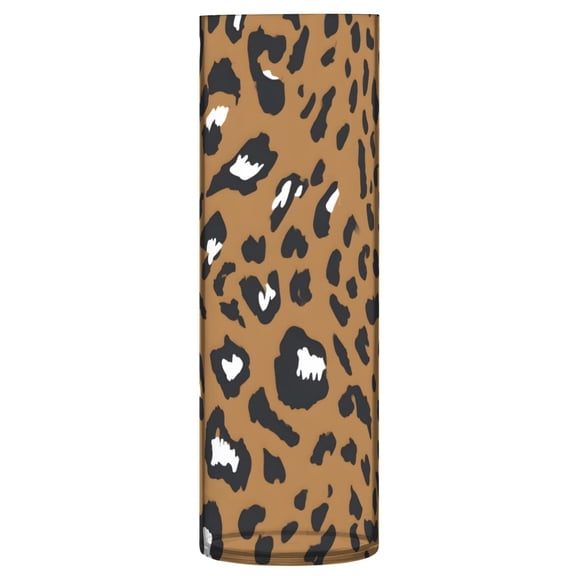 Brown Leopard Print Pattern Vase Flower Vase Clear Unbreakable Plastic Tall Decorative 11.8in