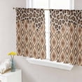 thumbnail image 1 of Brown Leopard Print Sheer Curtains 54 Inches Length 2 Panels Set, Window Sheer Curtains for Living Room/Bedroom, Vintage Geometric Animals Print Light Filtering Rod Pocket Curtain 52''x54''x2, 1 of 8