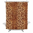 thumbnail image 1 of Brown Leopard Print Shower Curtain Set with Hooks, Wild Animal Abstract Texture Waterproof Fabric Bathroom Curtains Decor Home Accessories,Stall 36 X 72 Inch, 1 of 9