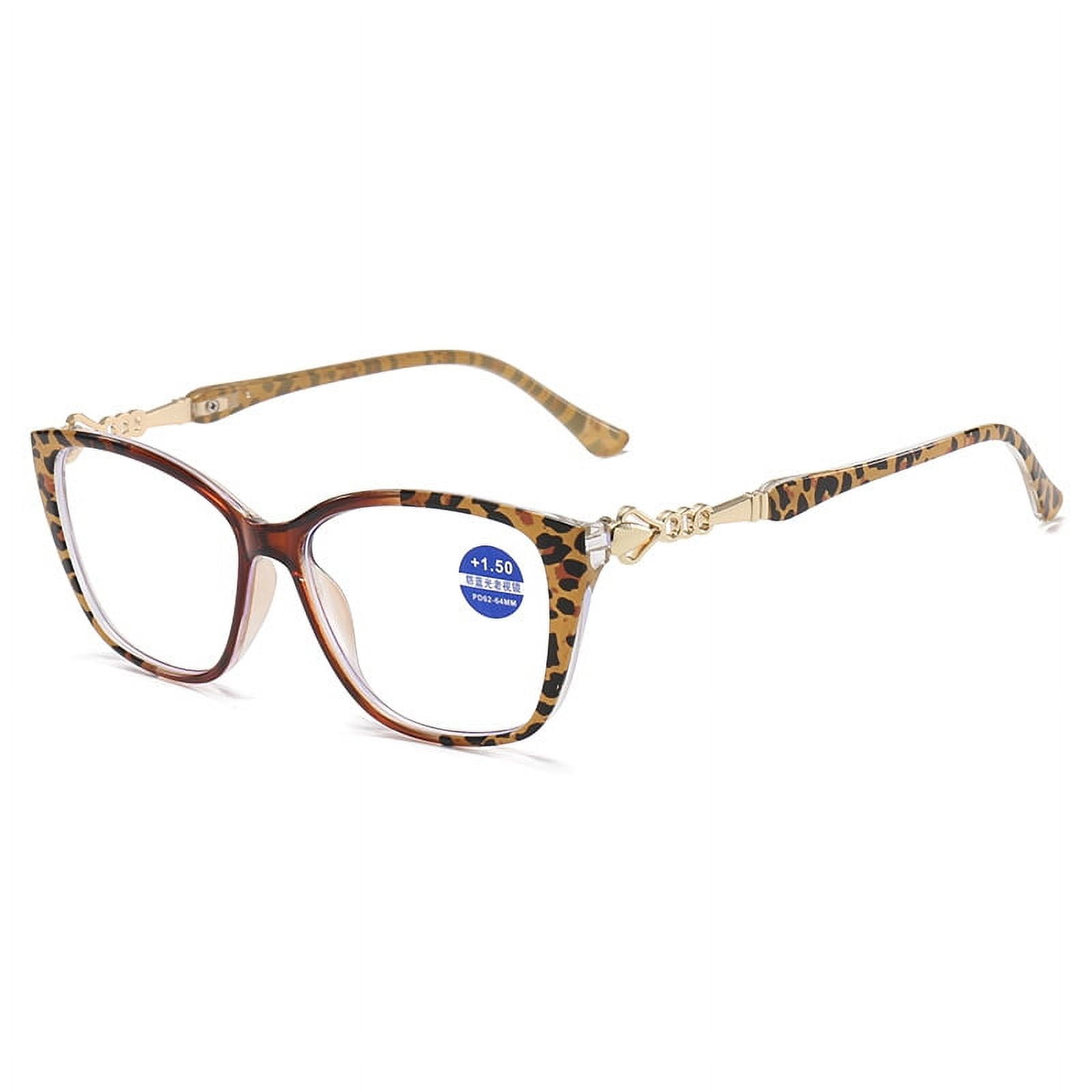 Square Cat Eye Vintage Glasses Blue Leopard Spot Frame Blue Leopard Round Glasses #4454716 | Zenni Optical main image 4