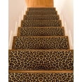 thumbnail image 1 of Brown Leopard Print Stair Treads for Wooden Steps Indoor Runner Rug Carpet, Classic Abstract Animal Patterned 4 Pieces Peel and Stick Staircase Step Treads Covers Washable Throw Door Mats, 30"x8", 1 of 6