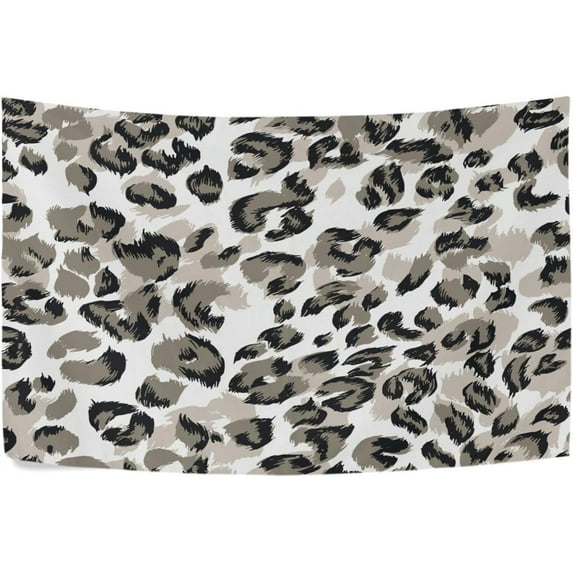 Brown Leopard Print Tapestry Wall Hanging Tapestries Happy Colorful Hippie Psychedelic Art Polyester Carpet Wall Decorative for Living Room Bedroom 60x40inch Home Decor Gifts