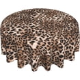 thumbnail image 1 of Brown Leopard Tablecloth Round 60 Inch Animal Print Round Tablecloth Polyester Washable Cheetah Print Table Cover Table Cloth for Kitchen Kitchen Dining Table Patio Outdoor Party Picnic, 1 of 6