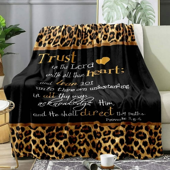 Brown Leopard Throw Blanket, Cheetah Print Blanket, Black Blanket, Cozy Warm Lightweight Soft Fuzzy Plush Flannel Fleece Blanket for Couch, Sofa, Inspirational Gifts for Women, 50"x60"