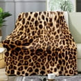 thumbnail image 1 of Brown Leopard Throw Blanket, Cheetah Print Blanket, Cozy Soft Blanket, Lightweight Fluffy Fuzzy Warm Plush Flannel Blanket, Fleece Blanket for Couch, Bed, Sofa, Leopard Print Gifts, 30"x40", 1 of 1