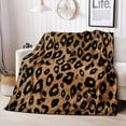 thumbnail image 1 of Brown Leopard Throw Blanket, Cheetah Print Blanket, Cozy Soft Blanket, Lightweight Fluffy Fuzzy Warm Plush Flannel Blanket, Fleece Blanket for Couch, Bed, Sofa, Leopard Print Gifts, 50"x60", 1 of 3