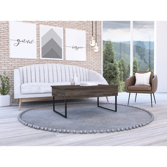 Brown Lift Top Coffee Table | Ideal for Reading and Chatting | Constructed from Particle Board | Improves Living Room Tidiness