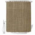 thumbnail image 1 of Brown Linen Bathroom Shower Curtains with Hooks, Farmhouse Pure Color Country Vintage Waterproof Fabric Washable Shower Curtain for Home Hotel Bathtub Decor 54x78 Inch, 1 of 9