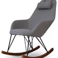 thumbnail image 1 of Brown Linen Rocking Armchair | Ideal for Nursery and Bedroom, Comfortable Seating, 1 of 3