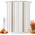 thumbnail image 1 of Brown Lines Shower Curtain, Waterproof Shower Curtains for Bathroom, Modern Simple Vertical Stripes Washable Fabric Bathtub Curtain Set Bath Decor with 12 Hooks 48"x72", 1 of 8