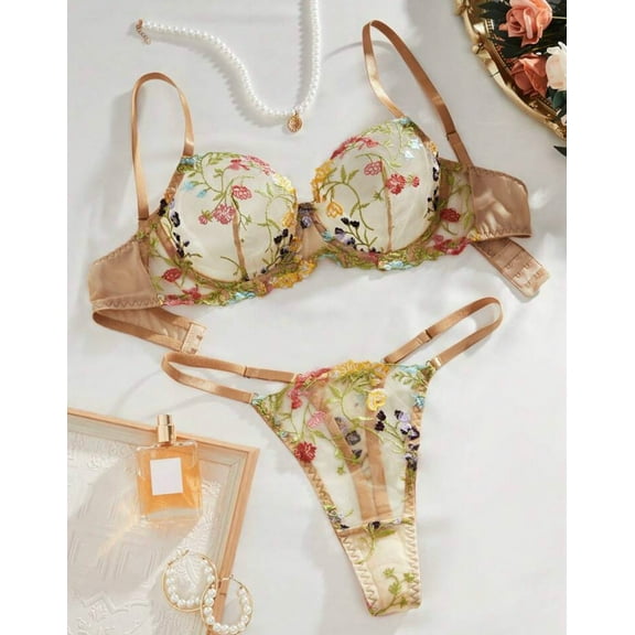 Brown Lingerie Set Classy Lace