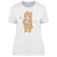 thumbnail image 1 of Brown Little Bear Holding Cup T-Shirt Women -Image by Shutterstock, Female Large, 1 of 2