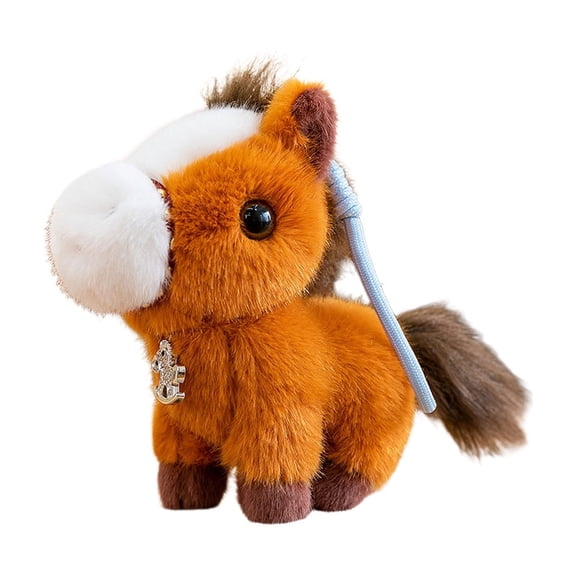 Brown Little Pony Plush Toy 2026 Year Of The Horse Mascot Stuffed Animal Doll Bag Ornament Pendant For Spring Festival Decoration Made Of 100 Percent Polyester
