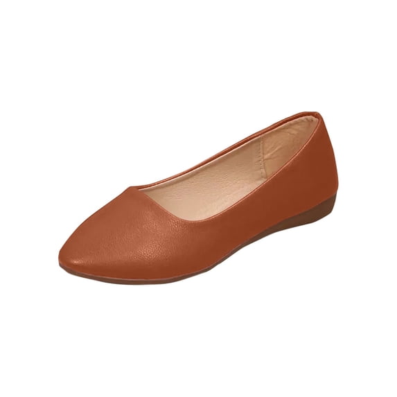Brown Loafer Shoes For Womens Slip On Breathable Upper Round Toe Comfortable Casual Daily Walking Lightweight Flexible All Day Wear Footwear Size 42