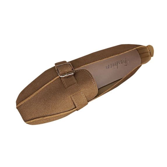 Brown Loafers For Womens With Square Toe Closed Toe Flat Soft Sole Breathable Design For Comfortable Everyday Casual Indoor Outdoor Wear Size 37