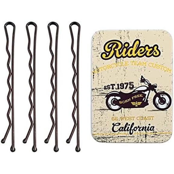Brown Long Bobby Pins for Thick Hair, 2.75 '' Bobby Hair Pins with Case, Bobby Pins for Buns, Tipped Hair Style Pins for Women Girls (Brown, 100 Count)