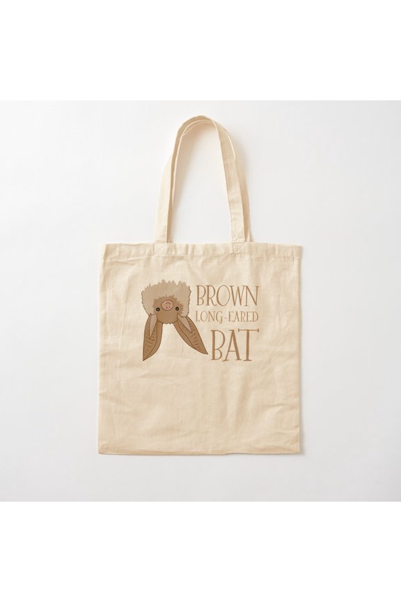 Brown Long Eared Bat Canvas Tote Bags, Reusable Shopping Bag