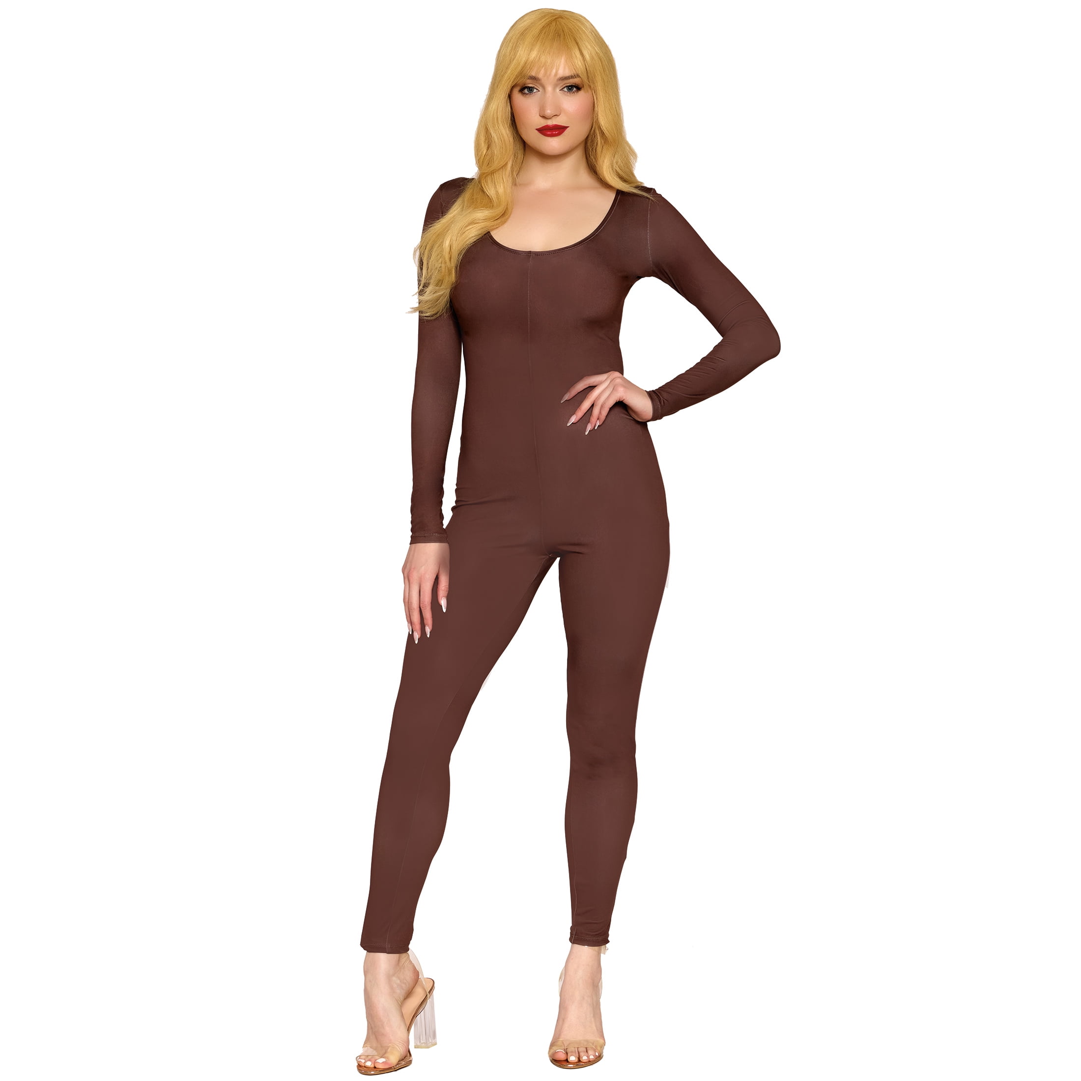 Brown Long Sleeve Jumpsuit, Halloween Accessory for Adults by Way to Celebrate