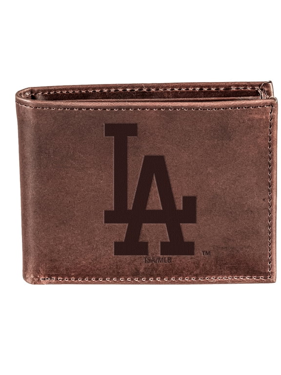Brown Los Angeles Dodgers Bi-Fold Leather Wallet