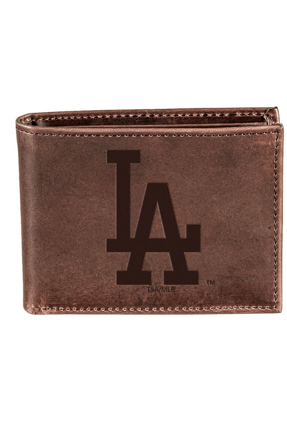 Brown Los Angeles Dodgers Bi-Fold Leather Wallet