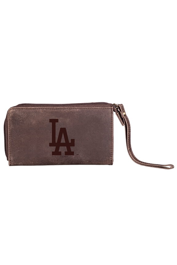 Brown Los Angeles Dodgers Cell Phone Wristlet Wallet