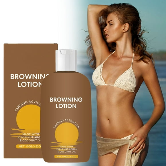 Brown Lotion Skin Tanning Lotion Summer Skin Tanning Hydrating And Glossy Herbal Sun Tanning Accelerator With Coconut Oil Plant Based Formula For Tanning