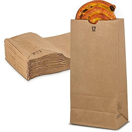 Brown Lunch Bags 12 lb. - Disposable Paper Bags (Pack of 50) - Made in the USA