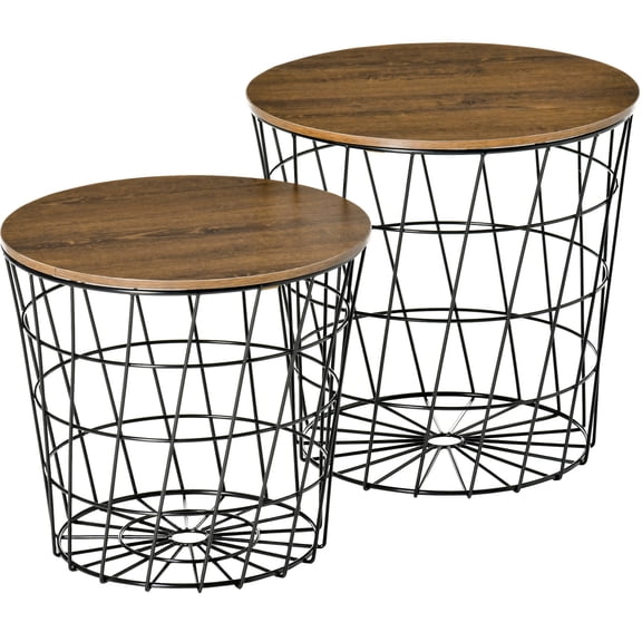 Brown MDF - 2-in-1 Storage and Display - Living Room Accent - No Assembly Required Set