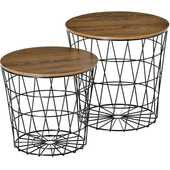 Brown MDF - Stackable and Separate Use - Bedroom Decor - Space-Saving Coffee Tables