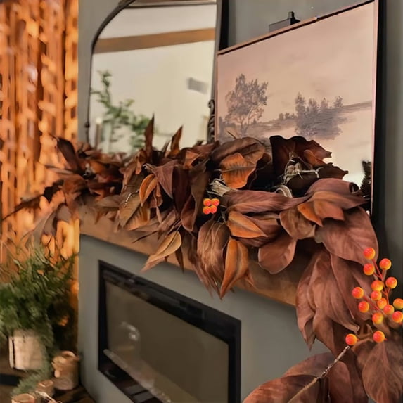 Brown Magnolia Leaf Garland