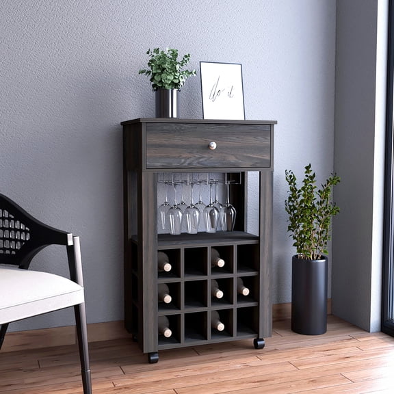 Brown Main Material - Open Shelf for Glassware Display - Indoor Party - Visually Appealing Showcase