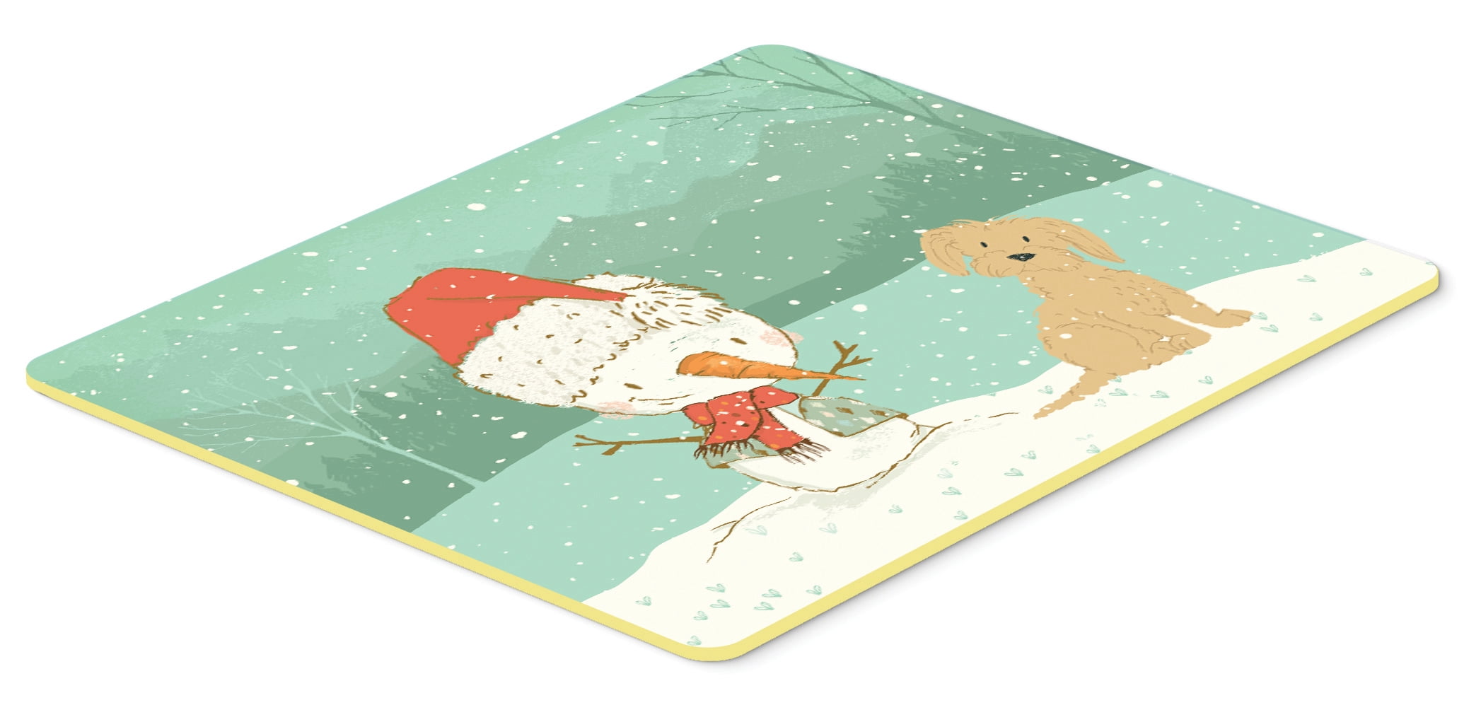 Brown Maltese Snowman Christmas Kitchen or Bath Mat 24x36