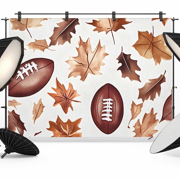 Brown Maple Backdrop for Photography, Leaf American Football Retro Modern Art Photo Backdrop Portrait Background Party Banner Photo Backgrounds for Studio Booth Props, 7x5ft