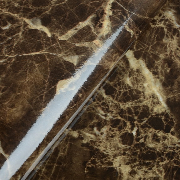 Brown Marble Contact Paper 15.8"x78.8" AbaBoorty Kitchen Countertop Contact Paper for Dinner Table Marble Paper Peel and Stick Wallpaper Removable Self Adhesive Wallpaper for Vanity Counter Top Desk