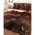 thumbnail image 1 of Brown Marble Full Size Down Alternative Comforter, Lightweight Comforter Quilt Bedding Set with Pillow Shams Ombre Abstract Striped Mottled Aesthetic All Seasons Bed Comforter Duvet Insert 78"x90", 1 of 7