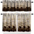 thumbnail image 1 of Brown Marble Kitchen Curtains, Modern Luxury Abstract Valances Sets for Kitchen Window,Silver Liquid Gold Foil Marble Printed Short Curtains for Small Windows Cafe Living Room Bedroom,, 1 of 4