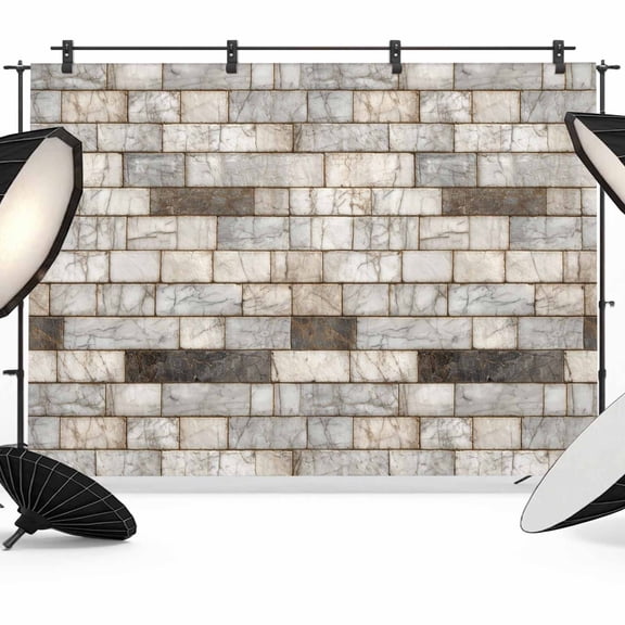 Brown Marble Photography Backdrop 8x6FT, Country Vintage Stone Wall Marble Brick Photo Backdrops, Background for Photography Studio Photo Studio Background, Back Drop for Photoshoot
