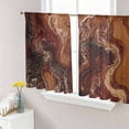 thumbnail image 1 of Brown Marble Semi Sheer Curtains 54 Inch Length 2 Panels Set, Ombre Abstract Striped Mottled Aesthetic Sheer Kitchen Curtain Privacy Voile Window Curtain for Living Room Bedroom Rod Pocket Drapes, 1 of 7