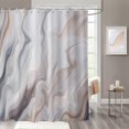 thumbnail image 1 of Brown Marble Shower Curtain, Tan Brown Mix Grey Ombre Modern Abstract Luxury Wave Bathroom Curtain Bathtub Home Decor Waterproof Fabric Machine Washable with 12 PCS Hooks,72" Wx72 L, 1 of 6