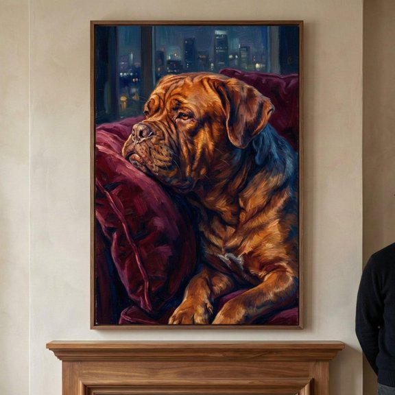 Brown Mastiff Velvet Repose Wall Decor Unframed Paper Print